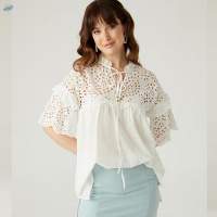 Frilled Embroidery Blouse