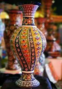 Uzbek Ceramic Plates & Vase
