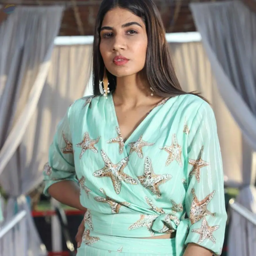 Printed Chanderi Knee Length Skirt