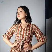 Printed Rayon Ruffle Long Gown