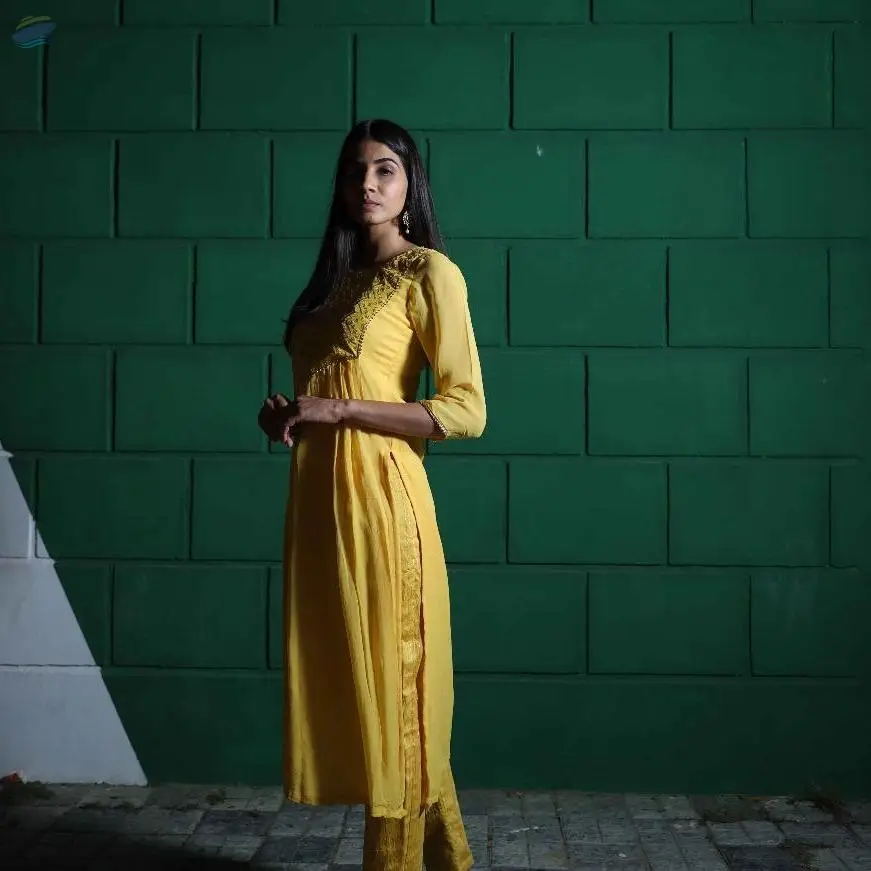 Georgette Kurta With Handwork