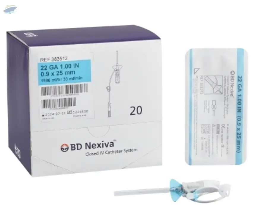 Closed IV Catheter Nexiva 22 Gauge 1 Inch