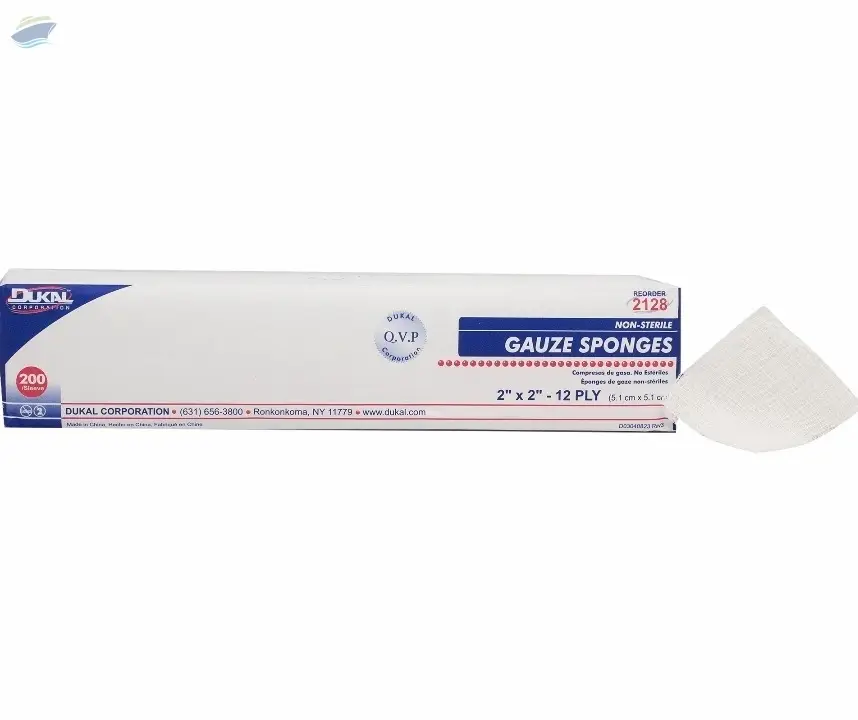 Gauze Sponge Dukal Cotton 12-Ply 2 X 2 Inch