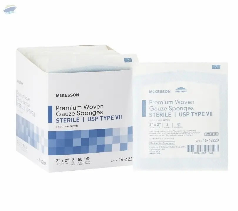 Gauze Sponge McKesson Cotton 8-Ply 2 X 2 Inch