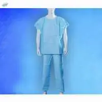 Blue Unisex Disposable Medical Scrub Suit