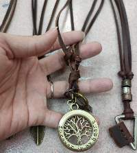 Vintage Handmade Necklace Genuine Leather