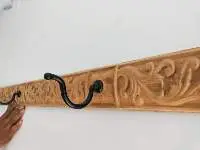 Wood Carving Coat Wall Hanger Cloths Rack