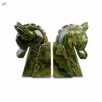 Dark Green Onyx Bookends