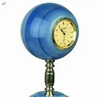 Blue Patchwork Onyx Sphere Clock