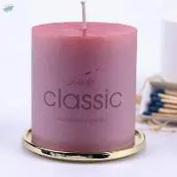 Large Rustic Unscented Pillar Candle