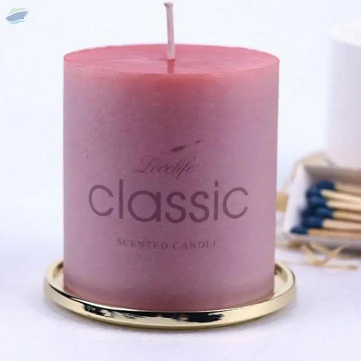 Large Rustic Unscented Pillar Candle