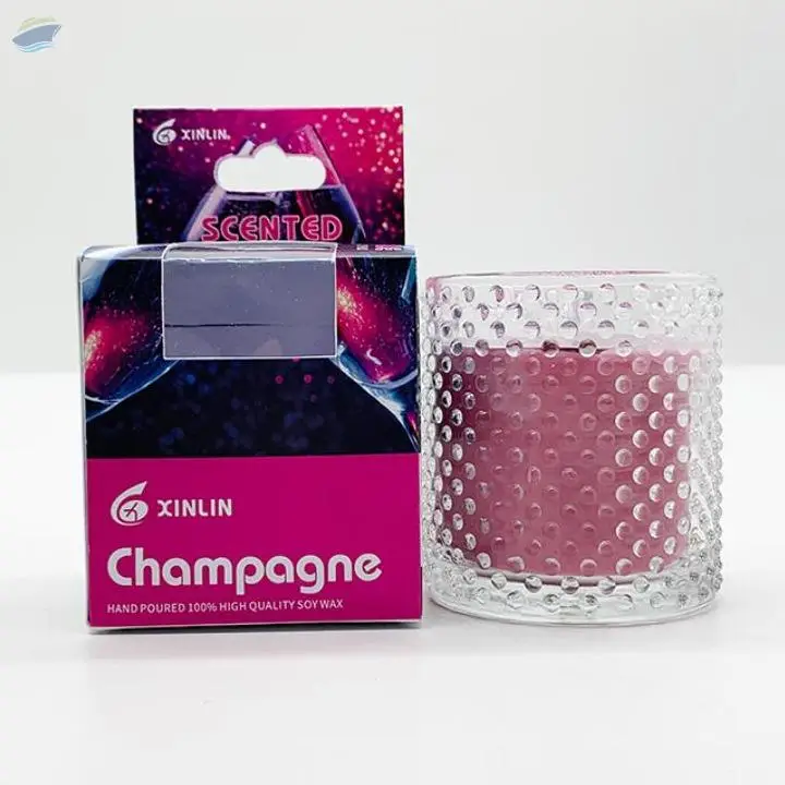 Glass Hand Poured Champagne Scented Candle
