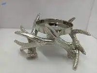 Horns Pillar Holder Nickle Plated