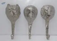 Wolf Face Coat Hook Nickle Plated