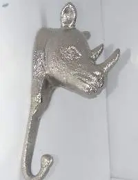Rhino Coat Hook Nickle Plated