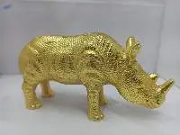 Rhino Embossed Table Decor Gold Smll