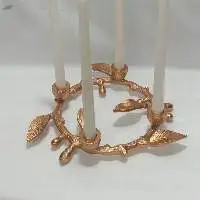 Round 4 Candle Holder Gold Plated