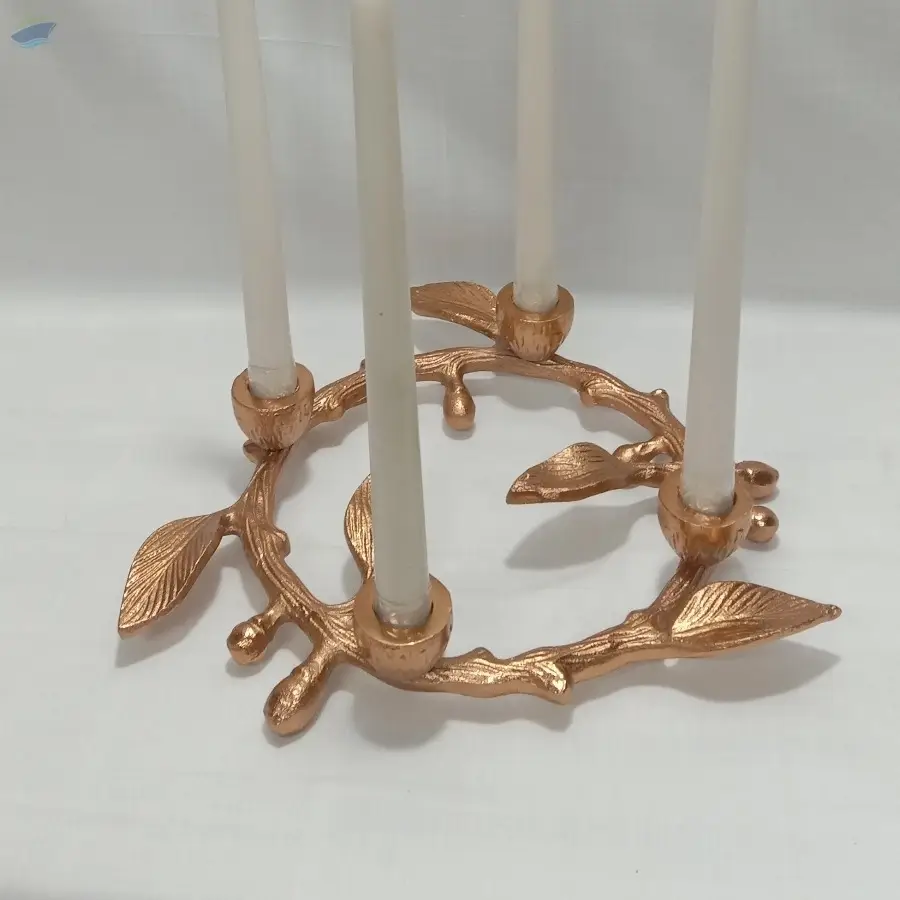 Round 4 Candle Holder Gold Plated