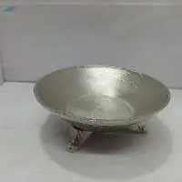 Round Bowl With Foot Nickle Plated
