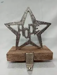 Star Stoking Holder With Wooden Base