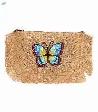 Hand Embroidered Pure Jute Sling Bag