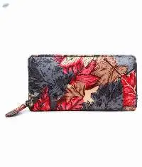 Floral Printed Satin Women's Wallet