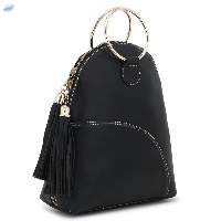 Genuine Leather Zipper Potli With Metal Handles