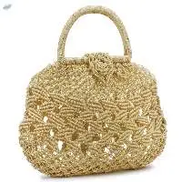 Womens Macrame Hand Knit Bag With Handles