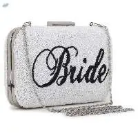 Women Hand Embroidered Beaded Bridal Box Clutch