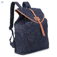 Denim Backpack With PU Handles