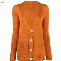 Woman Fashion V Neck Long Sleeved Sweater