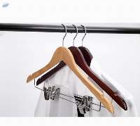 Wooden Suit Hangers with Steel Clips