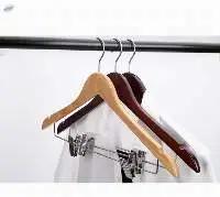 Wooden Suit Hangers with Steel Clips