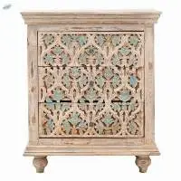 Floral Hand-carved Solid Wood 3 Drawer Dresser