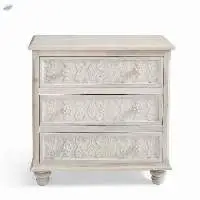 Hand-carved Solid Wood 3 Drawer Dresser