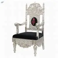 Silver Plated Hand Carved Monarch Chair
