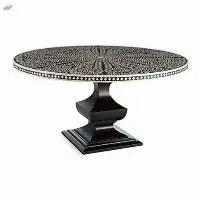 Bone Inlay Solid Wood Round Dining Table