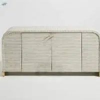 Bone Inlay Waterfall Solid Wood Sideboard