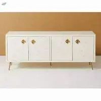 Bone Inlay White Solid Wood Sideboard