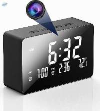 Alarm Table Clock with Wi-Fi Camera HD 1080P