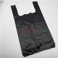High Quality Black Plain Plastic T-shirt Bag