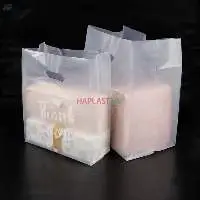 Clear Frosted Plastic  Die-cut Tote Bags