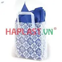 Clear Frosted Tri-Fold Plastic Handle Bags