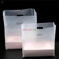 Matte Clear Plastic Bags With Die Cut Handles