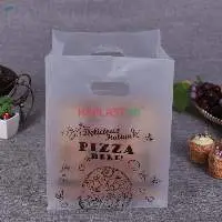 Frosted Pizza Packing Die-cut Handle Plastic Bag