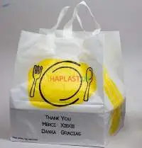 High Density Soft Loop Takeout Shopping Bags