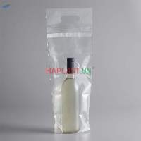 One-time Adhesive Seal Die Cut Handle Wine Bag