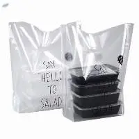 Plastic Die-cut Takeout Bags For Food Trays