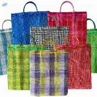 Large Mexican Plastic Tote Beach Bag 17x15 in