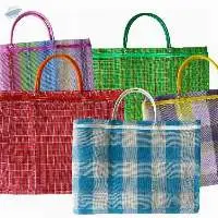 Small Mexican Plastic Tote Purse 15 x 11 in